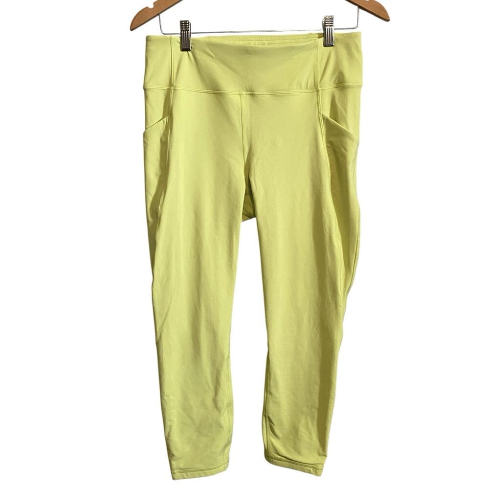 Lululemon Time To Sweat Crop Leggings Sz 10 Women's 23' Lemon Vibe Athletic Gym